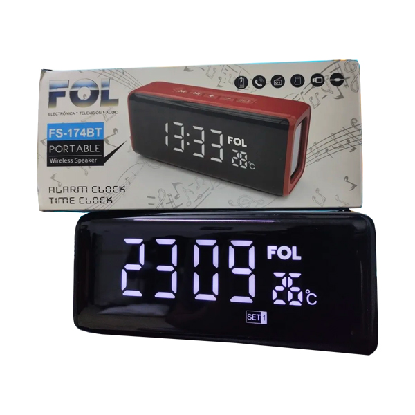 Radio Reloj Despertador digital con Bluetooth Parlante Negro GENERICO